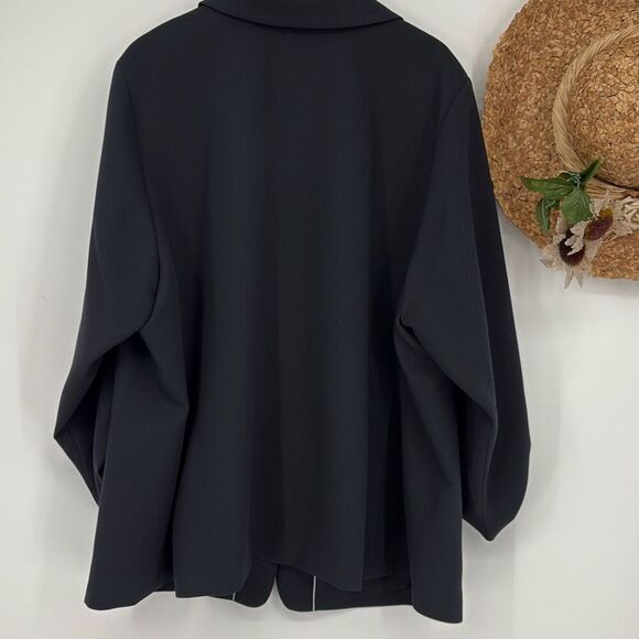 Anthropologie Maeve Roll-Sleeve Blazer Notched Collar Black‎ 24W NWOT - Picture 11 of 16